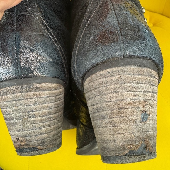 Reba Black Studded Boots Size 8M - Picture 7 of 14